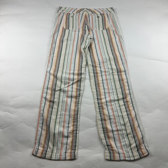 Sundance Neutral Striped Cotton Wide Leg Lounge Pant M - Picture 4 of 5